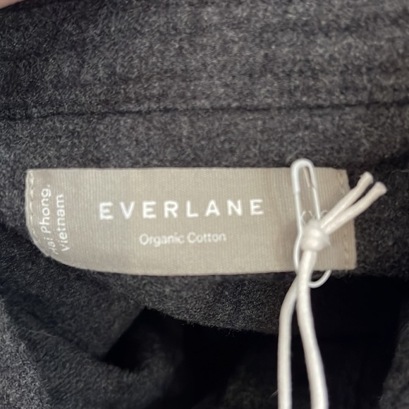 Everlane The Organic Cotton Flannel Popover Dark Gray NWT - Picture 7 of 8